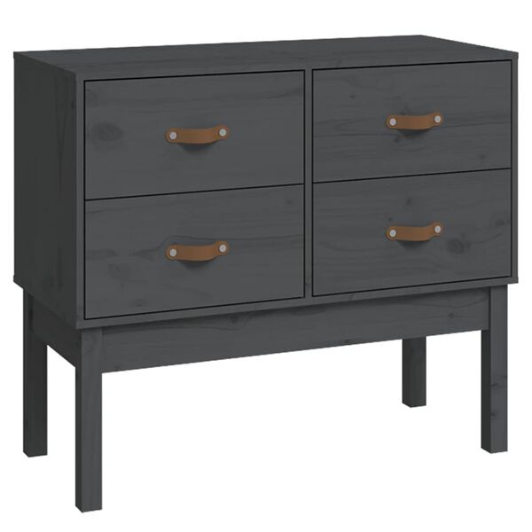 vidaXL Mesa consola 90x40x78 cm madeira de pinho maciça cinza