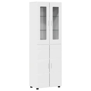 vidaXL Buff&ecirc; com prateleira FLORIN Branco Brilhante 60 x 35 x 182 cm