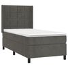vidaXL Cama box spring c/ colch&atilde;o/LED 90x200 cm veludo cinzento-escuro