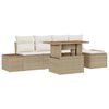 vidaXL Conjunto de Sof&aacute; de Jardim 6 unid. Bege e Creme