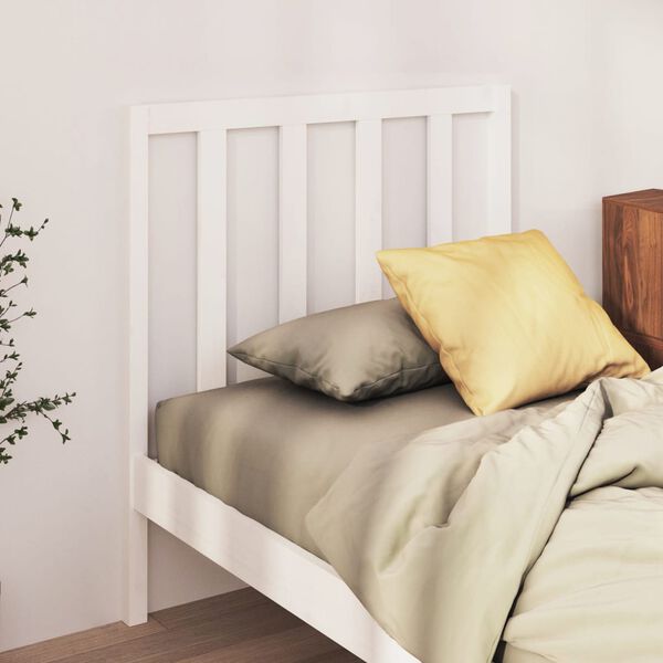 vidaXL Cabeceira de cama 95x4x100 cm pinho maci&ccedil;o branco