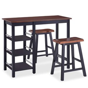 vidaXL Conjunto de bar 3 pcs MDF preto