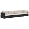 vidaXL Conjunto sof&aacute;s de jardim c/ almofad&otilde;es 4 pcs vime PE preto