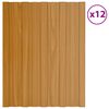 vidaXL Painel de telhado 12 pcs Natural 60 x 45 cm A&ccedil;o galvanizado