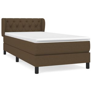 vidaXL Cama com molas/colch&atilde;o 80x200 cm tecido castanho-escuro