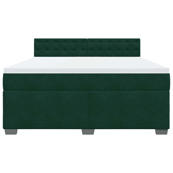 vidaXL Cama com molas/colch&atilde;o 180x200 cm veludo verde-escuro