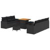 vidaXL Conjunto de Sof&aacute; de Jardim 10 unid. Preto vime PE