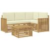 vidaXL Conjunto de Sof&aacute;s para Exterior 5 pcs Branco e Creme