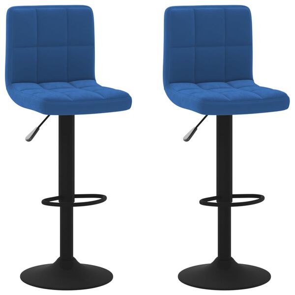 vidaXL Bancos de bar 2 pcs veludo azul