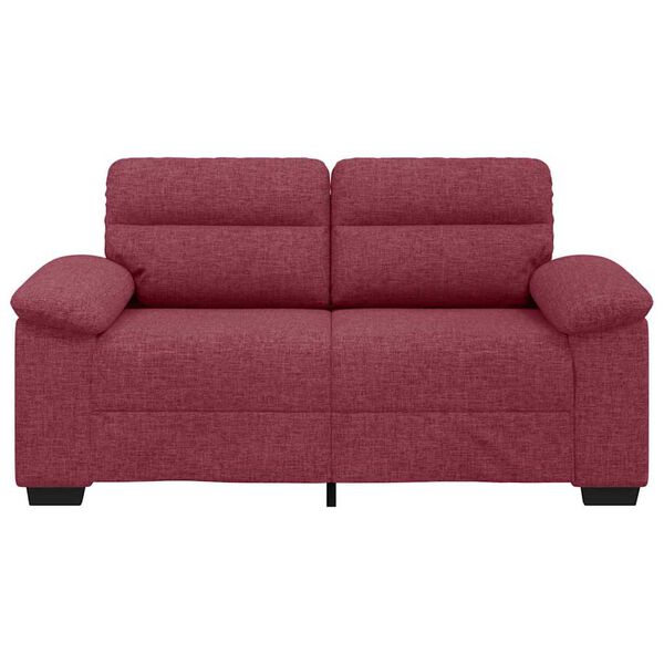 vidaXL Sof&aacute; de 2 lugares tecido 160x81x84 cm vermelho tinto