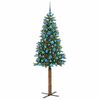vidaXL Árvore de Natal Slim com 300 LEDs com suporte Verde 180 cm
