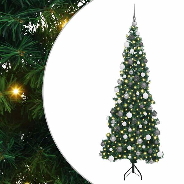 vidaXL &Aacute;rvore de Natal artificial de canto Verde 180 cm PVC e Metal