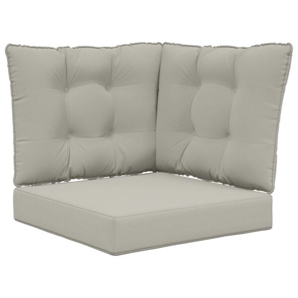 vidaXL Almofada para Sof&aacute; Externo 3 pcs Cinzento Poli&eacute;ster