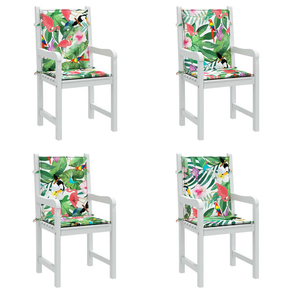 vidaXL Almofadões para cadeira de encosto baixo 4 pcs tecido multicor