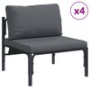 vidaXL Conjunto de Sof&aacute; de Jardim com almofada 8 pcs Preto A&ccedil;o