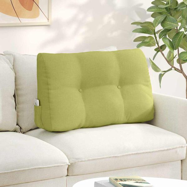 vidaXL Travesseiro para Costas Verde Claro 80 x 24 x 50 cm tecido
