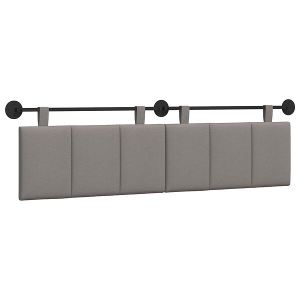 vidaXL Cabeceira Suspensa Cinzento-acastanhado 190 x 55 x 5 cm tecido