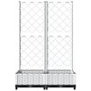 vidaXL Vaso/floreira de jardim c/ treli&ccedil;a 80x40x121,5 cm PP branco