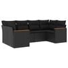vidaXL 6 pcs conjunto sof&aacute;s de jardim c/ almofad&otilde;es vime PE preto