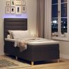 vidaXL Cama Box Spring LED Marrom Escuro 90 x 190 cm tecido