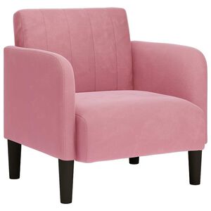 vidaXL Poltrona com apoio de bra&ccedil;os 54 cm veludo rosa