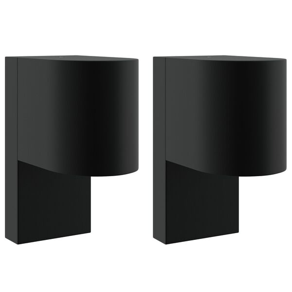 vidaXL Luzes de Parede Externas 2 pcs Preto 12 x 7 x 15 cm