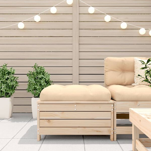 vidaXL Apoio p&eacute;s para jardim 62x63,5x32 cm madeira de pinho maci&ccedil;a