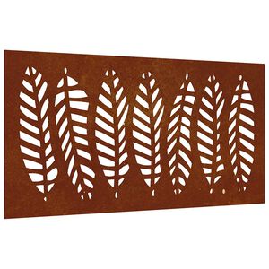 vidaXL Decora&ccedil;&atilde;o p/ muro de jardim 105x55 cm a&ccedil;o corten design folhas