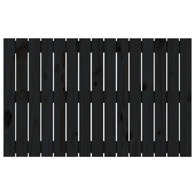 vidaXL Cabeceira de parede 95,5x3x60 cm madeira de pinho maciça preto