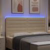 vidaXL Cabeceira LED com luzes de tira LED Creme 180 cm Poli&eacute;ster