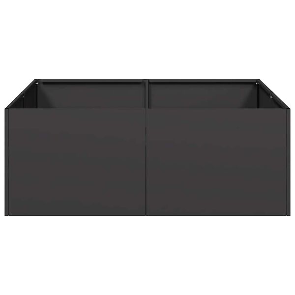 vidaXL Vaso/floreira 80x80x30 cm a&ccedil;o preto