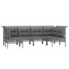 vidaXL 6 pcs conjunto lounge de jardim c/ almofad&otilde;es vime PE cinzento