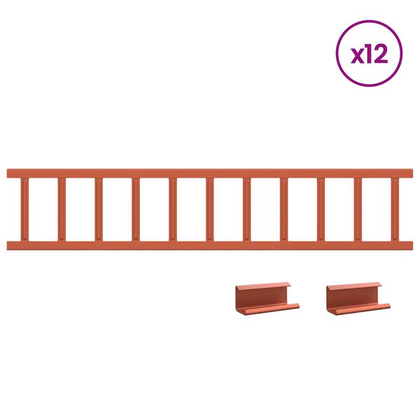 vidaXL Guarda de Neve para Telhado Vermelho 1200 x 2,5 x 20 cm A&ccedil;o