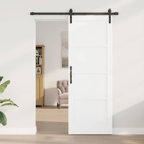 vidaXL Porta Deslizante Branco 78 x 211 cm Madeira de Pinheiro S&oacute;lida
