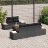 vidaXL Conjunto de Sof&aacute; de Jardim 6 pcs Preto Rattan Sint&eacute;tico