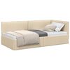 vidaXL Estrutura de Cama de Canto Creme 90 x 190 cm tecido