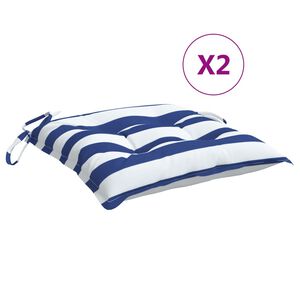 vidaXL Almofad&otilde;es p/ cadeira 2pcs tecido oxford riscas azul/branco