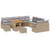 vidaXL Conjunto de Sof&aacute; de Jardim 13 unid. Bege vime PE