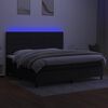 vidaXL Cama box spring c/ colch&atilde;o e LED 200x200 cm tecido preto