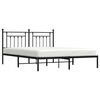 vidaXL Estrutura de cama com cabeceira 160x200 cm metal preto