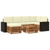 vidaXL Conjunto de Sof&aacute; Sectional com almofada 7 pcs Natural e Creme