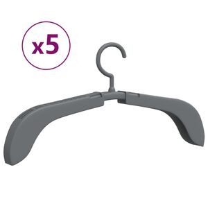 vidaXL Cabides extens&iacute;veis 5 pcs cinzento