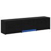 vidaXL Rack de TV com LED com gaveta Carvalho Preto 165 x 34 x 40 cm