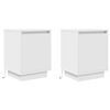 vidaXL Mesas cabeceira c/ luzes LED 2 pcs 38x34x50 cm branco