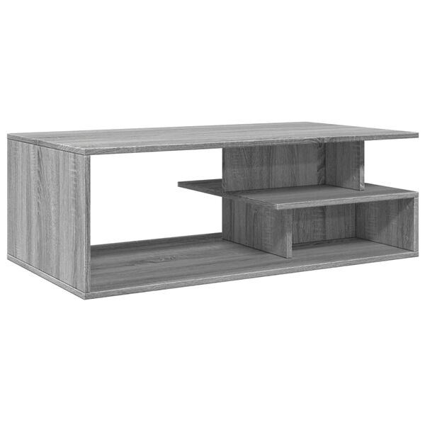 vidaXL Mesa de centro 102x55x35 cm derivados madeira cinzento sonoma