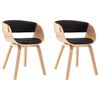 vidaXL Cadeiras jantar 2 pcs madeira curvada e couro artificial preto