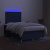 vidaXL Cama box spring c/ colch&atilde;o e LED 120x190 cm tecido azul