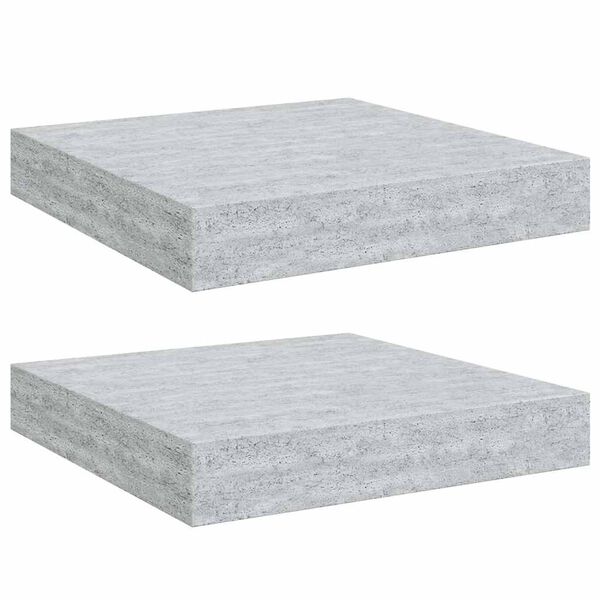vidaXL Prateleiras de parede 2 pcs 23x23,5x3,8cm MDF cinzento-cimento