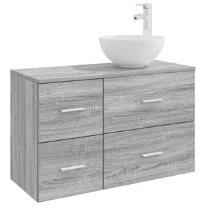 vidaXL Conjunto de M&oacute;veis para Banheiro 2 unid. Sonoma cinzento