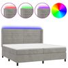 vidaXL Cama box spring c/ colch&atilde;o/LED 200x200 cm veludo cinzento-claro